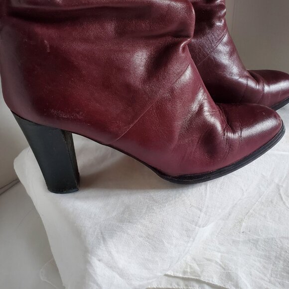 Vintage Aginer oxblood boots sz 8 - Picture 9 of 10